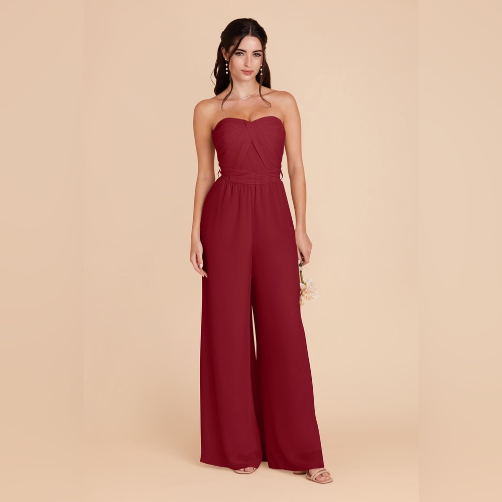 Elegant Burgundy Strapless Jumpsuit